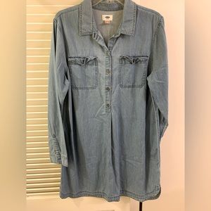 Old Navy GUC Medium Blue Denim Chambray Shirt Dress, Size XL